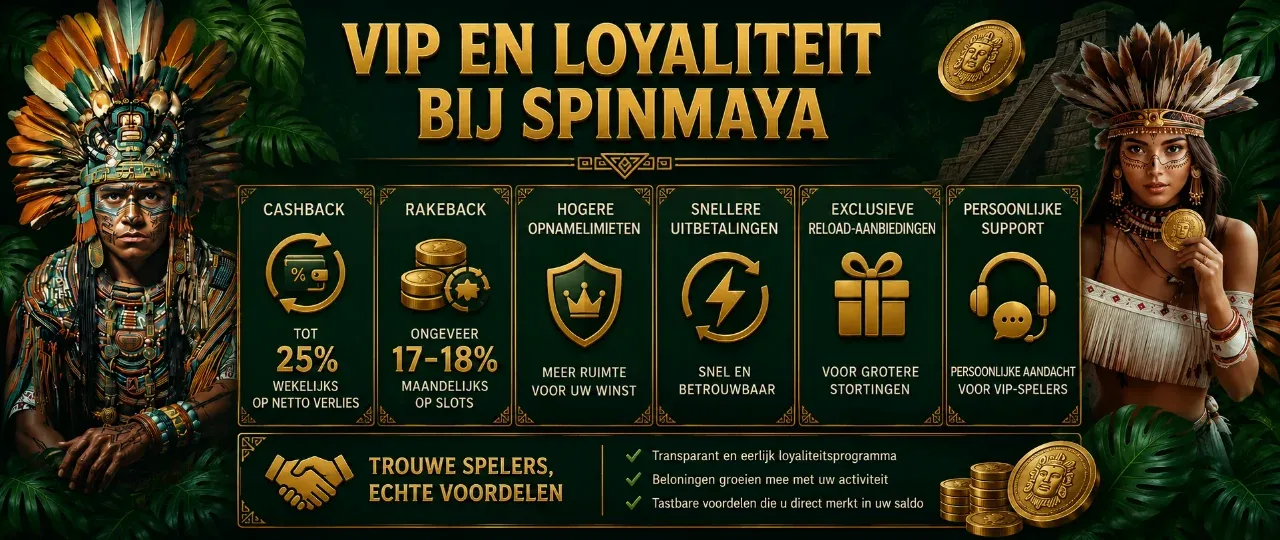 VIP loyaliteitsprogramma met cashback en rakeback